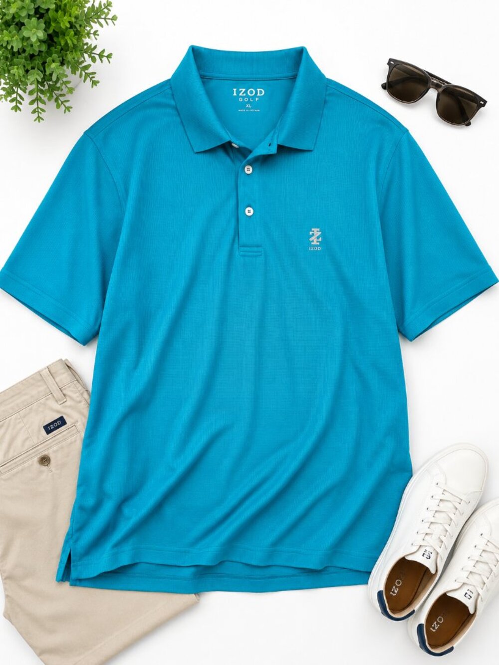 IZOD Golf Men’s XL Teal Performance Polo Shirt Short Sleeve